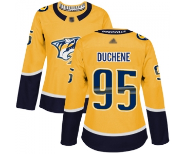 Nashville Predators #95 Matt Duchene Yellow Home Authentic Women's Stitched Hockey Jersey