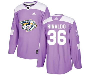 Adidas #36 Zac Rinaldo Nashville Predators Men's Authentic Fights Cancer Practice Purple Jersey