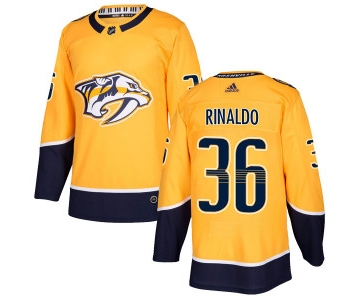Adidas #36 Zac Rinaldo Nashville Predators Men's Authentic Home Gold Jersey