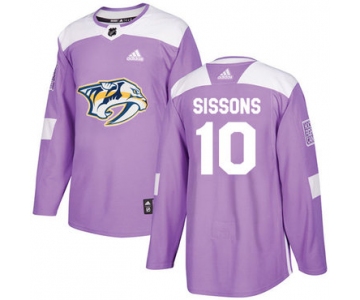Adidas Predators #10 Colton Sissons Purple Authentic Fights Cancer Stitched NHL Jersey