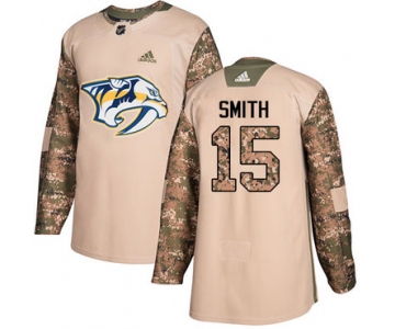 Adidas Predators #15 Craig Smith Camo Authentic 2017 Veterans Day Stitched NHL Jersey