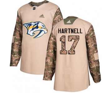 Adidas Predators #17 Scott Hartnell Camo Authentic 2017 Veterans Day Stitched NHL Jersey