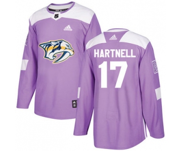 Adidas Predators #17 Scott Hartnell Purple Authentic Fights Cancer Stitched NHL Jersey