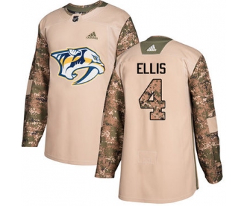 Adidas Predators #4 Ryan Ellis Camo Authentic 2017 Veterans Day Stitched NHL Jersey