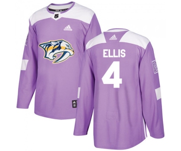 Adidas Predators #4 Ryan Ellis Purple Authentic Fights Cancer Stitched NHL Jersey