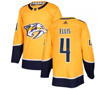 Adidas Predators #4 Ryan Ellis Yellow Home Authentic Stitched NHL Jersey