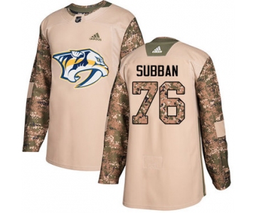 Adidas Predators #76 P.K Subban Camo Authentic 2017 Veterans Day Stitched NHL Jersey