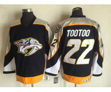 Men's Nashville Predators #22 Jordin Tootoo Navy Blue 1998-99 Throwback Stitched NHL CCM Vintage Hockey Jersey