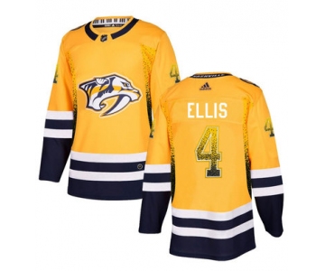 Men's Nashville Predators #4 Ryan Ellis Gold Drift Fashion Adidas Jersey
