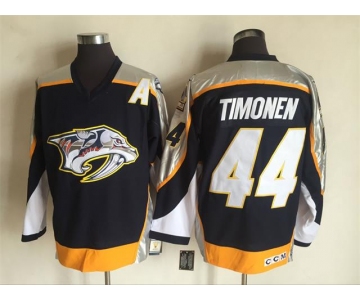 Men's Nashville Predators #44Kimmo Timonen Navy Blue 1998-99 Throwback Stitched NHL CCM Vintage Hockey Jersey