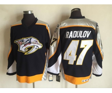 Men's Nashville Predators #47 Alexander Radulov Navy Blue 1998-99 Throwback Stitched NHL CCM Vintage Hockey Jersey