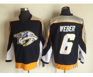 Men's Nashville Predators #6 Shea Weber Navy Blue 1998-99 Throwback Stitched NHL CCM Vintage Hockey Jersey
