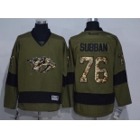 Men's Nashville Predators #76 P. K. Subban Green Salute to Service Stitched NHL Reebok Hockey Jersey