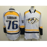 Men's Nashville Predators #76 P. K. Subban White Reebok NHL Ice Hockey Jersey