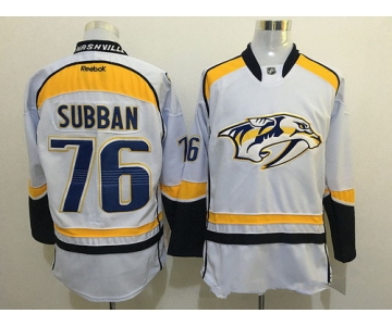 Men's Nashville Predators #76 P. K. Subban White Reebok NHL Ice Hockey Jersey