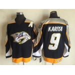 Men's Nashville Predators #9 Paul Kariya Navy Blue 1998-99 Throwback Stitched NHL CCM Vintage Hockey Jersey