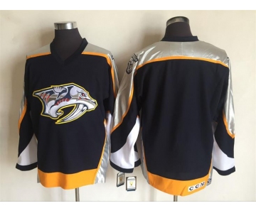 Men's Nashville Predators Blank Navy Blue 1998-99 Throwback Stitched NHL CCM Vintage Hockey Jersey