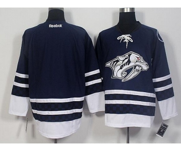 Men's Nashville Predators Blank Navy Blue Third Hockey Jersey