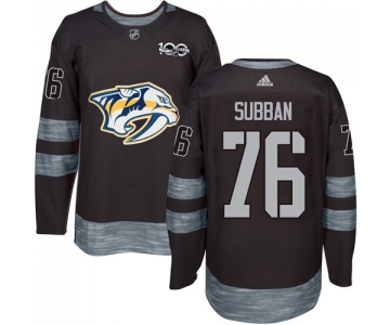 Predators #76 P.K Subban Black 1917-2017 100th Anniversary Stitched NHL Jersey