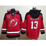 Men's New Jersey Devils #13 Nico Hischier Red Ageless Must-Have Lace-Up Pullover Hoodie