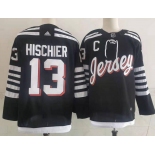 Men's New Jersey Devils #13 Nico Hischier adidas Black 2021-22 Alternate Primegreen Authentic Pro Player Third Jersey