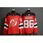Men's New Jersey Devils 86 Jack Hughes Red Adidas Jersey