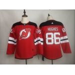 Men's New Jersey Devils 86 Jack Hughes Red Women Adidas Jersey