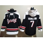Men's New Jersey Devils #7 Dougie Hamilton Black White Ageless Must-Have Lace-Up Pullover Hoodie
