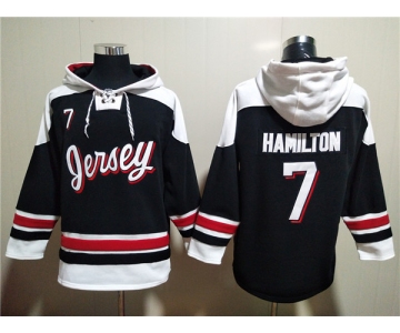 Men's New Jersey Devils #7 Dougie Hamilton Black White Ageless Must-Have Lace-Up Pullover Hoodie