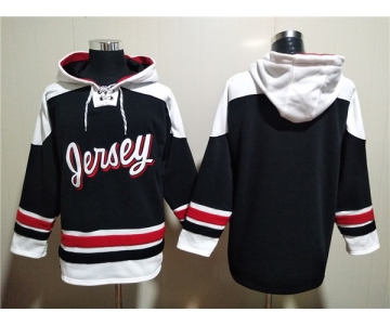 Men's New Jersey Devils #7 Dougie Hamilton Blank Ageless Must-Have Lace-Up Pullover Hoodie