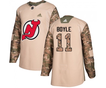 Adidas Devils #11 Brian Boyle Camo Authentic 2017 Veterans Day Stitched NHL Jersey