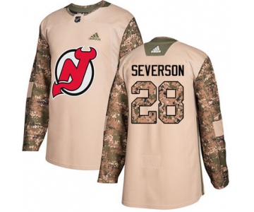 Adidas Devils #28 Damon Severson Camo Authentic 2017 Veterans Day Stitched NHL Jersey