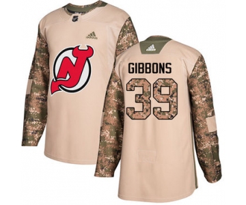 Adidas Devils #39 Brian Gibbons Camo Authentic 2017 Veterans Day Stitched NHL Jersey