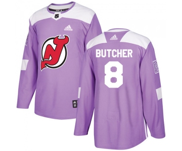 Adidas Devils #8 Will Butcher Purple Authentic Fights Cancer Stitched NHL Jersey
