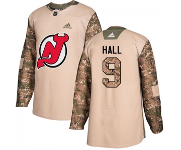 Adidas Devils #9 Taylor Hall Camo Authentic 2017 Veterans Day Stitched NHL Jersey