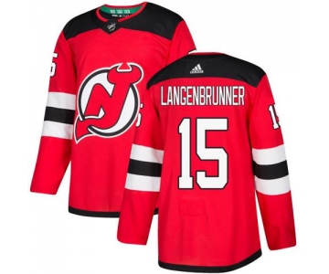 Adidas New Jersey Devils #15 Langenbrunner Red Home Authentic Stitched NHL Jersey