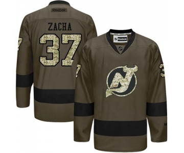 Adidas New Jersey Devils #37 Pavel Zacha Green Salute to Service Stitched NHL Jersey