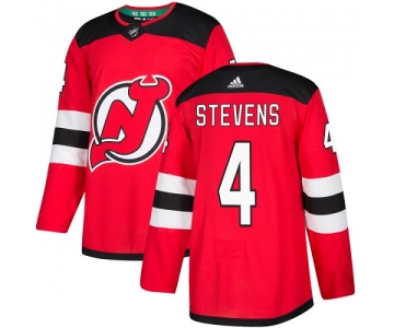 Adidas New Jersey Devils #4 Scott Stevens Red Home Authentic Stitched NHL Jersey