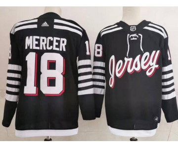 Men's New Jersey Devils #18 Dawson Mercer adidas Black 2021-22 Alternate Primegreen Authentic Pro Player Third Jersey