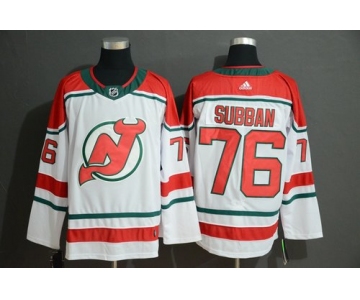 Men's New Jersey Devils 76 P.K. Subban White Adidas Jersey