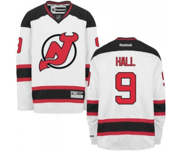 Men's New Jersey Devils #9 Taylor Hall White Away Stitched NHL Reebok Hockey Jersey