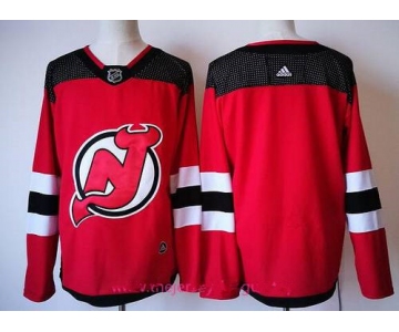 Men's New Jersey Devils Blank Red With Black 2017-2018 Adidas Hockey Stitched NHL Jersey