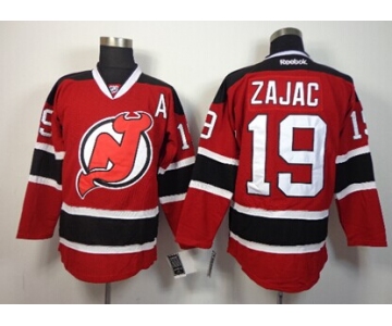 New Jersey Devils #19 Travis Zajac Red With Black Jersey
