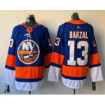 Men's New York Islanders #13 Mathew Barzal Blue Home 2017-2018 Hockey Stitched NHL Jersey