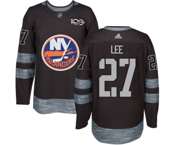 Adidas Islanders #27 Anders Lee Black 1917-2017 100th Anniversary Stitched NHL Jersey