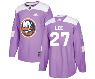Adidas New York Islanders #27 Anders Lee Purple Authentic Fights Cancer Stitched Youth NHL Jersey