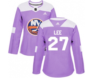 Adidas New York Islanders #27 Anders Lee Purple Authentic Fights Cancer Women's Stitched NHL Jersey