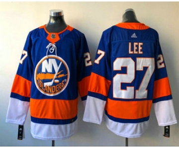 Men's New York Islanders #27 Anders Lee Blue Home 2017-2018 Hockey Stitched NHL Jersey
