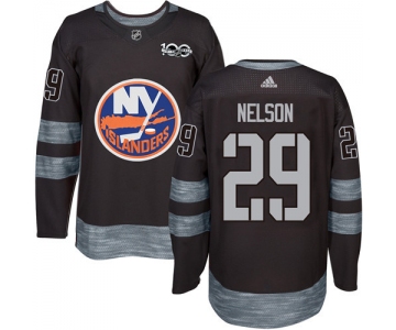 Adidas Islanders #29 Brock Nelson Black 1917-2017 100th Anniversary Stitched NHL Jersey