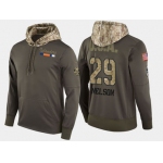 Nike New York Islanders 29 Brock Nelson Olive Salute To Service Pullover Hoodie